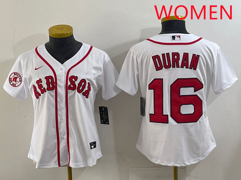 Women 2025 Boston Red Sox #16 Duran White Game Nike MLB Jersey style 5
